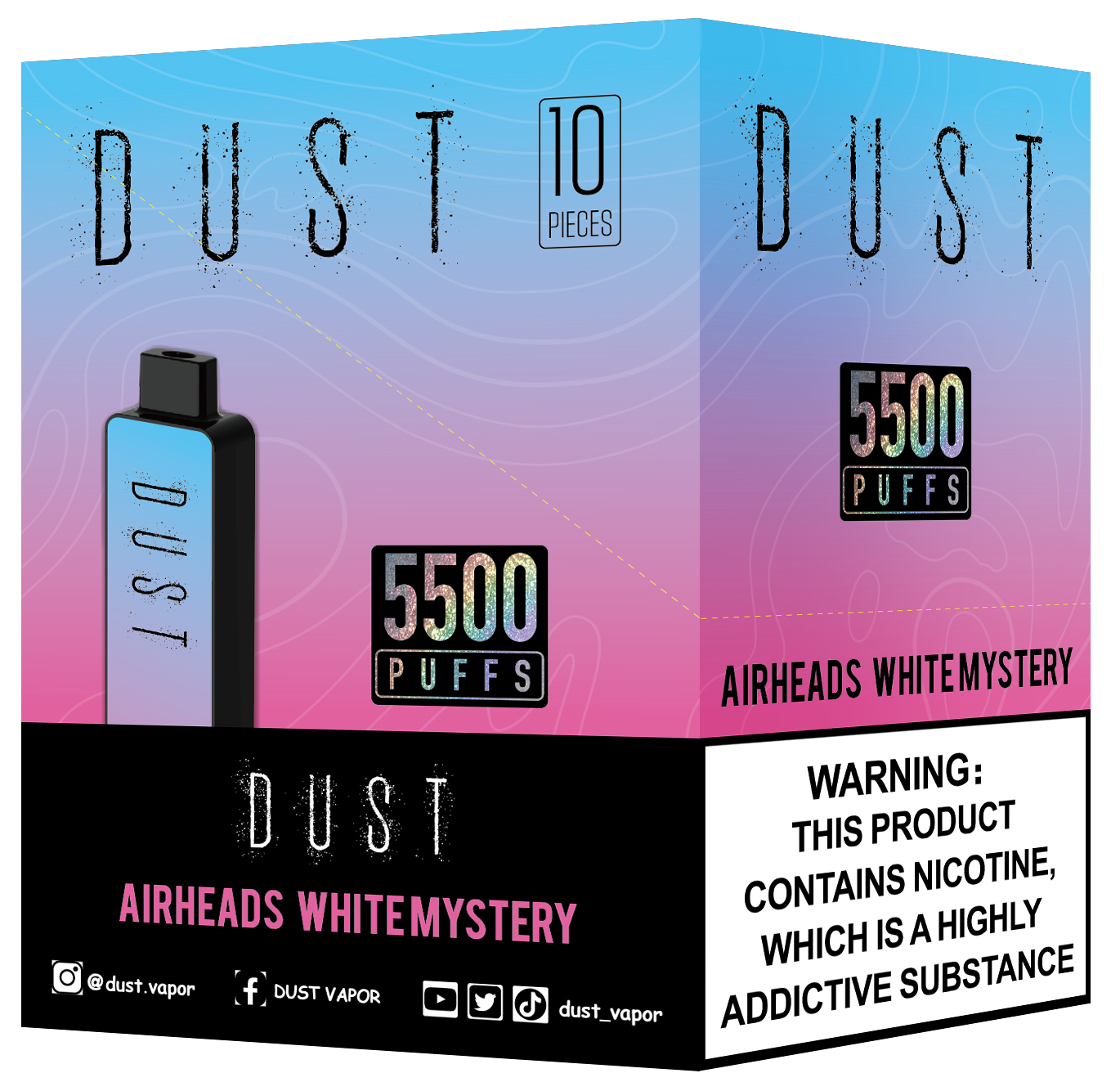 AIRHEADS WHITE MYSTERY Dust Vapes / Dust Vape